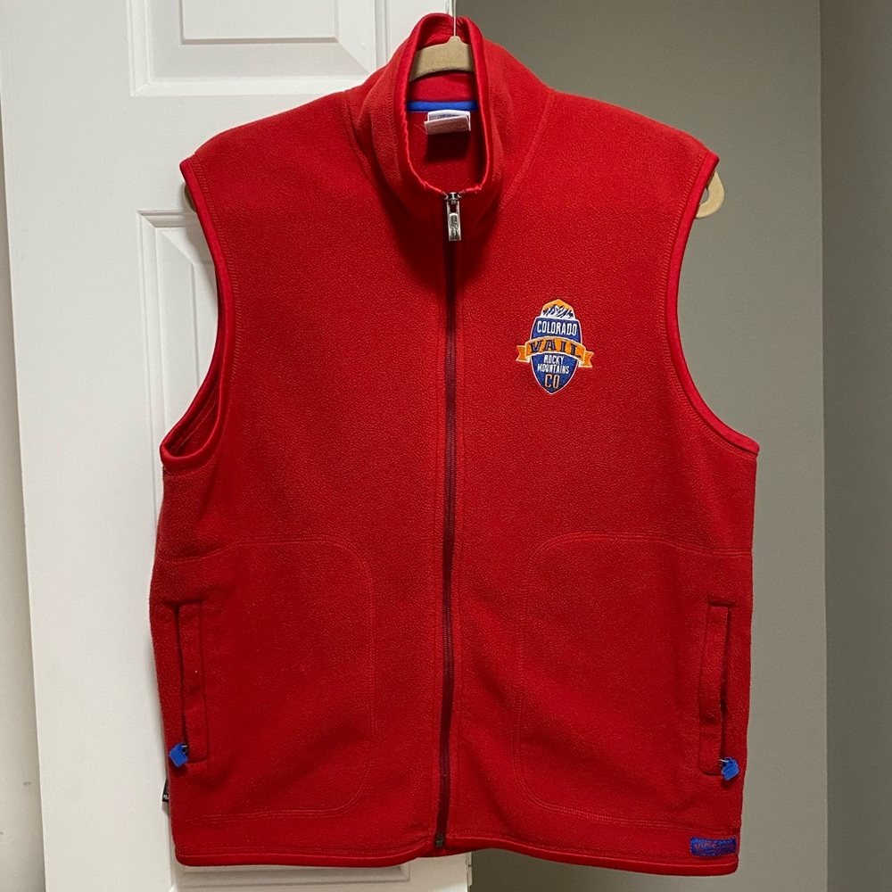 Vail Colorado Fleece Full Zip Vest Red - Picture 10 of 13